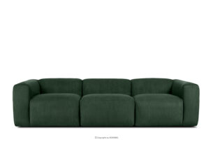 BUFFO, https://konsimo.pl/kolekcja/buffo/ Sofa 3 modułowa w tkaninie sztruks ciemny zielona ciemny zielony - zdjęcie