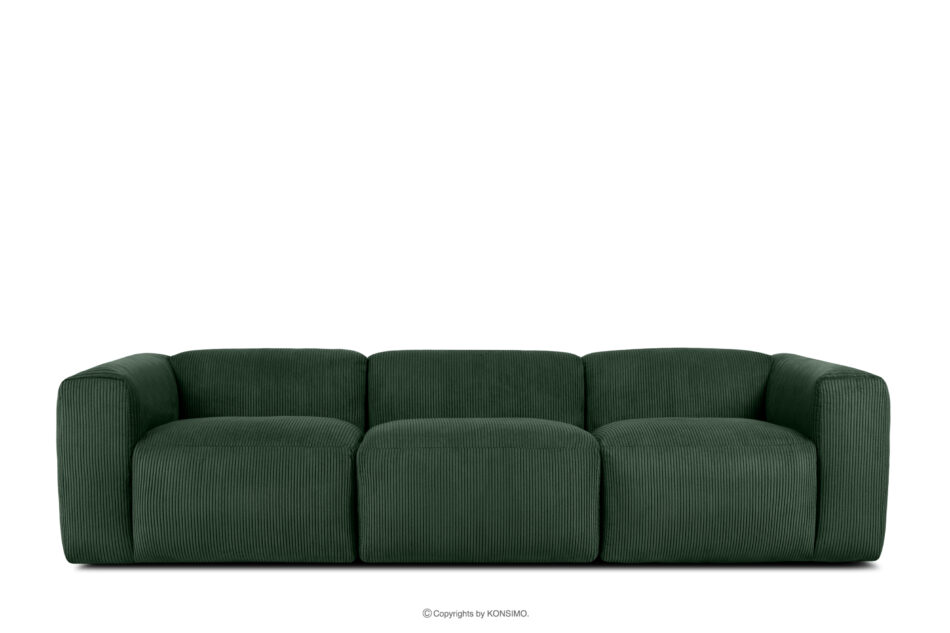 BUFFO Sofa 3 modułowa w tkaninie sztruks ciemny zielona ciemny zielony - zdjęcie 0