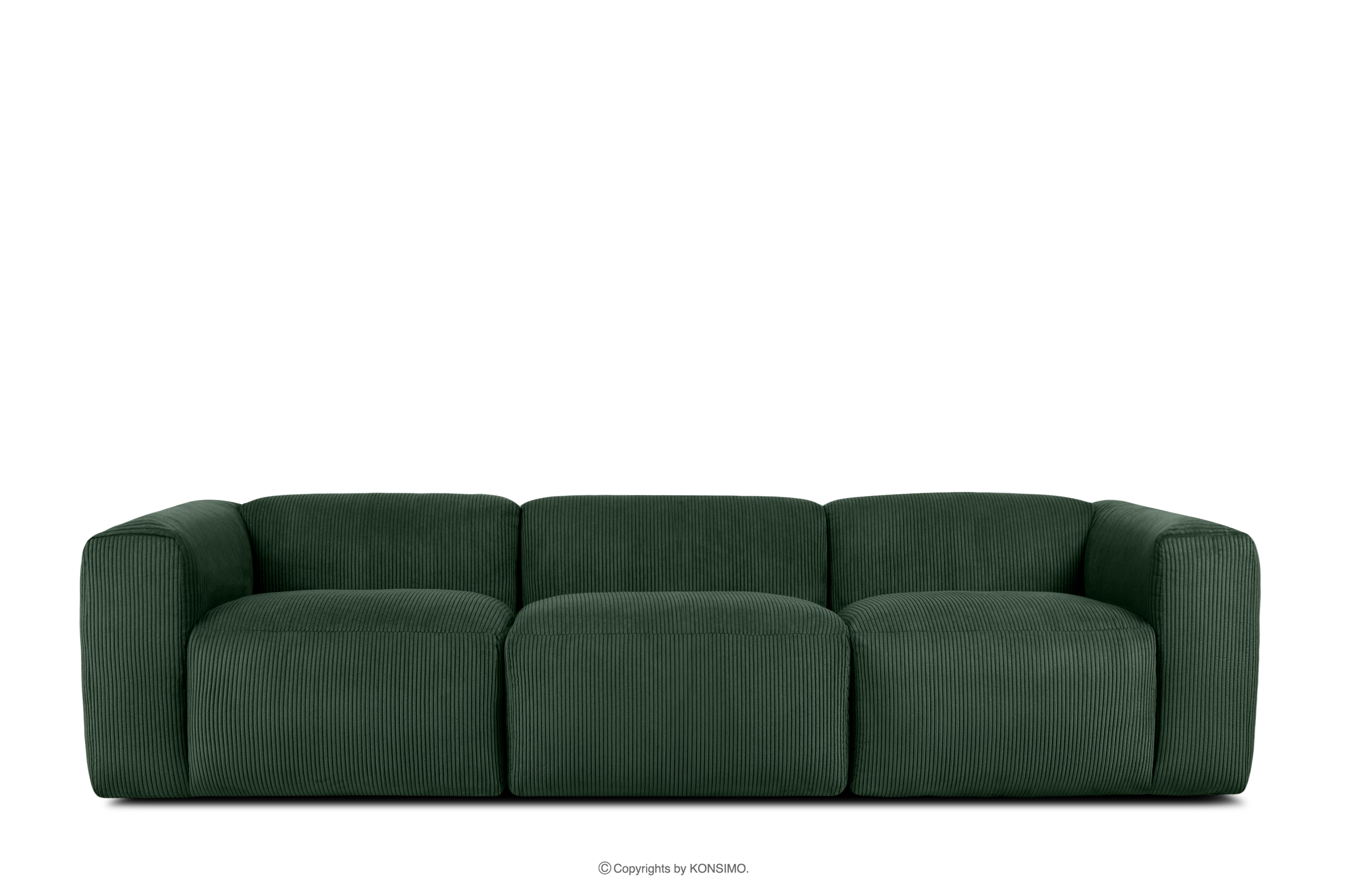 Sofa 3 modułowa w tkaninie sztruks ciemny zielona