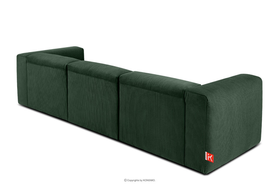BUFFO Sofa 3 modułowa w tkaninie sztruks ciemny zielona ciemny zielony - zdjęcie 3