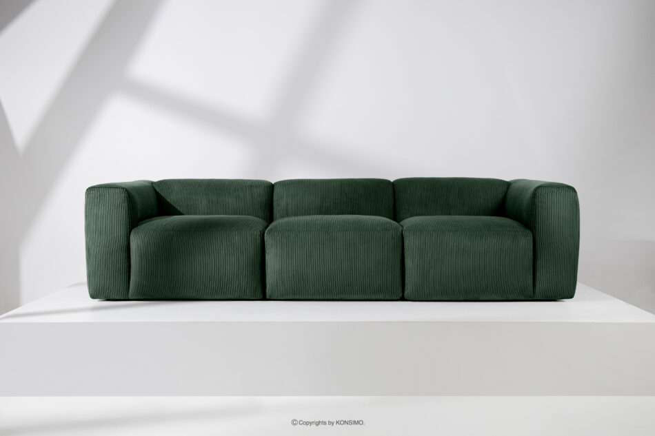 BUFFO Sofa 3 modułowa w tkaninie sztruks ciemny zielona ciemny zielony - zdjęcie 13