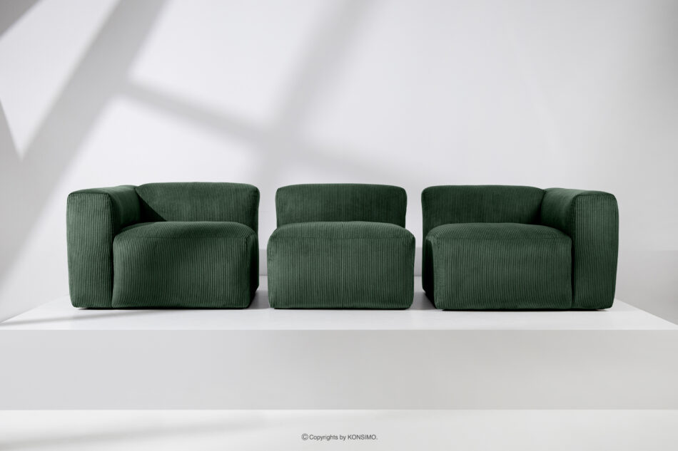 BUFFO Sofa 3 modułowa w tkaninie sztruks ciemny zielona ciemny zielony - zdjęcie 14