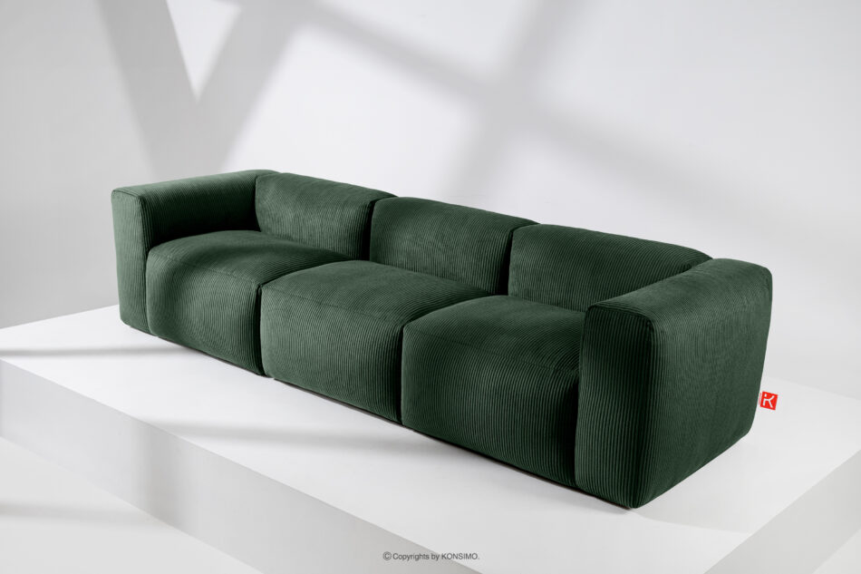BUFFO Sofa 3 modułowa w tkaninie sztruks ciemny zielona ciemny zielony - zdjęcie 11
