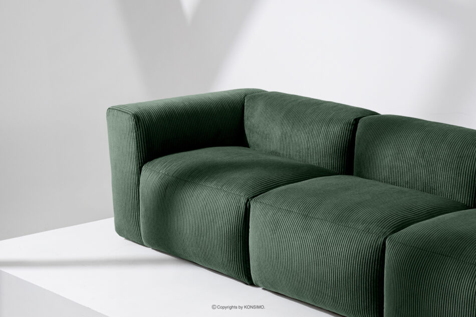 BUFFO Sofa 3 modułowa w tkaninie sztruks ciemny zielona ciemny zielony - zdjęcie 11