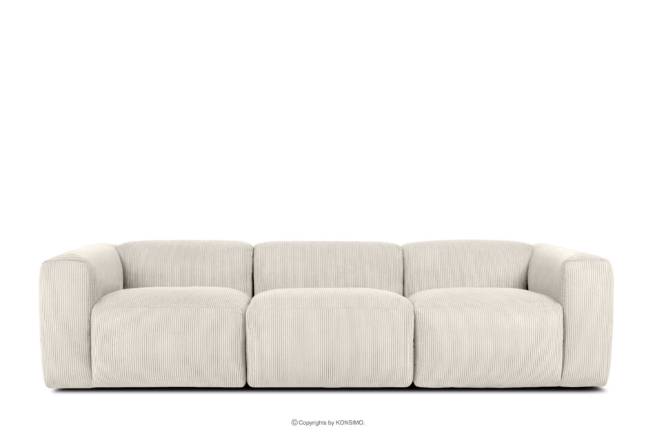 BUFFO Sofa 3 modułowa w tkaninie sztruks kremowa kremowy - zdjęcie 0