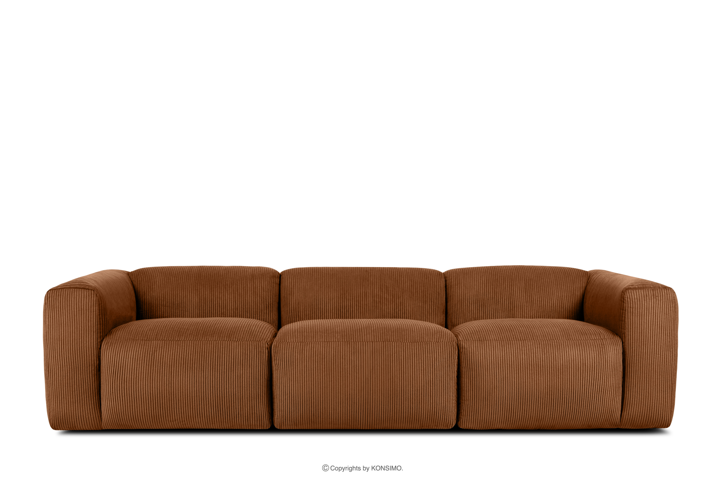 Sofa 3 modułowa w tkaninie sztruks ruda