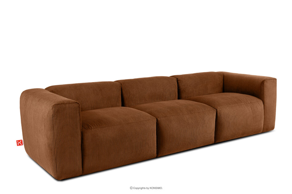 BUFFO Sofa 3 modułowa w tkaninie sztruks ruda rudy - zdjęcie 2