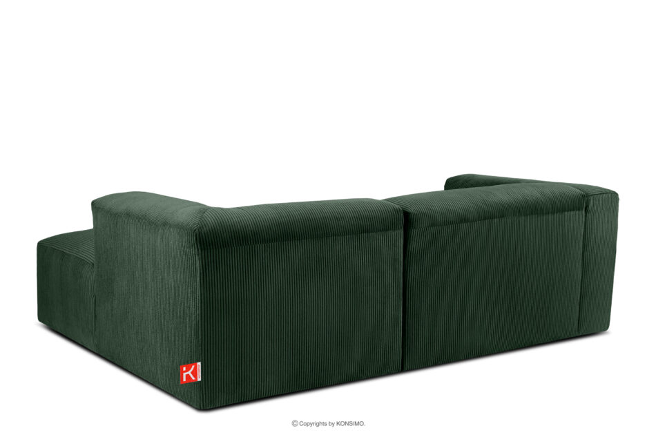 BUFFO Narożnik modułowy do salonu w tkaninie sztruks ciemny zielony prawy ciemny zielony - zdjęcie 3