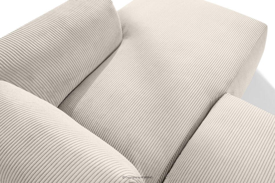 BUFFO Narożnik modułowy do salonu w tkaninie sztruks kremowy prawy kremowy - zdjęcie 4