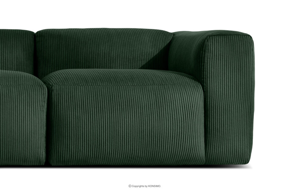 BUFFO Duży narożnik modułowy do salonu w tkaninie sztruks ciemny zielony lewy ciemny zielony - zdjęcie 8