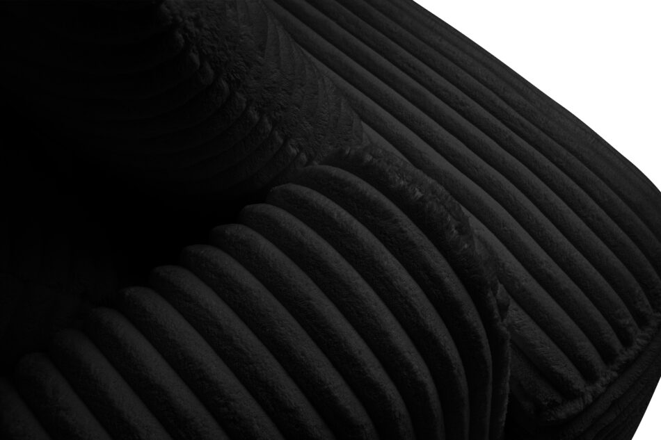 ELPHO Sofa 3 z funkcją spania w tkaninie sztruks czarny czarny - zdjęcie 5