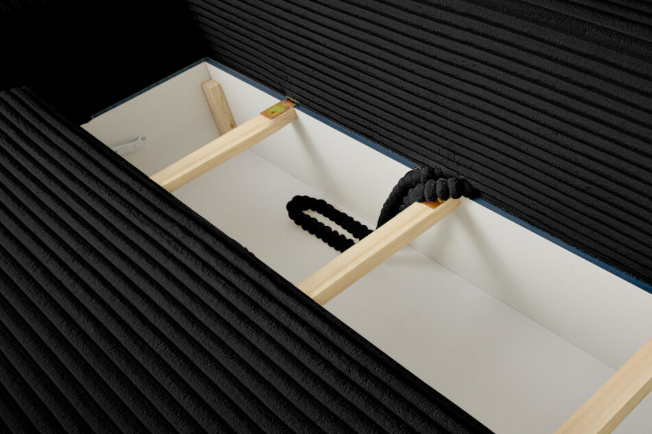 ELPHO Sofa 3 z funkcją spania w tkaninie sztruks czarny czarny - zdjęcie 8