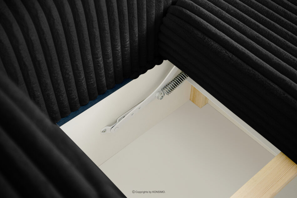 ELPHO Sofa 3 z funkcją spania w tkaninie sztruks czarny czarny - zdjęcie 9