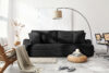 ELPHO Sofa 3 z funkcją spania w tkaninie sztruks czarny czarny - zdjęcie 11