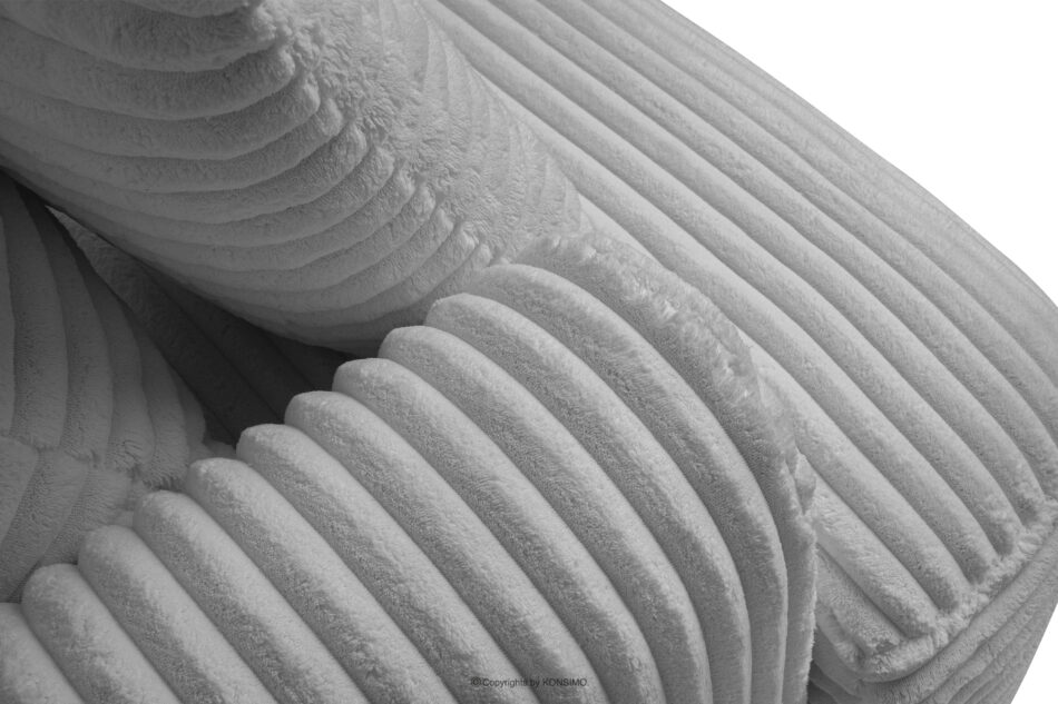 ELPHO Sofa 3 z funkcją spania w tkaninie sztruks jasny szary jasny szary - zdjęcie 5