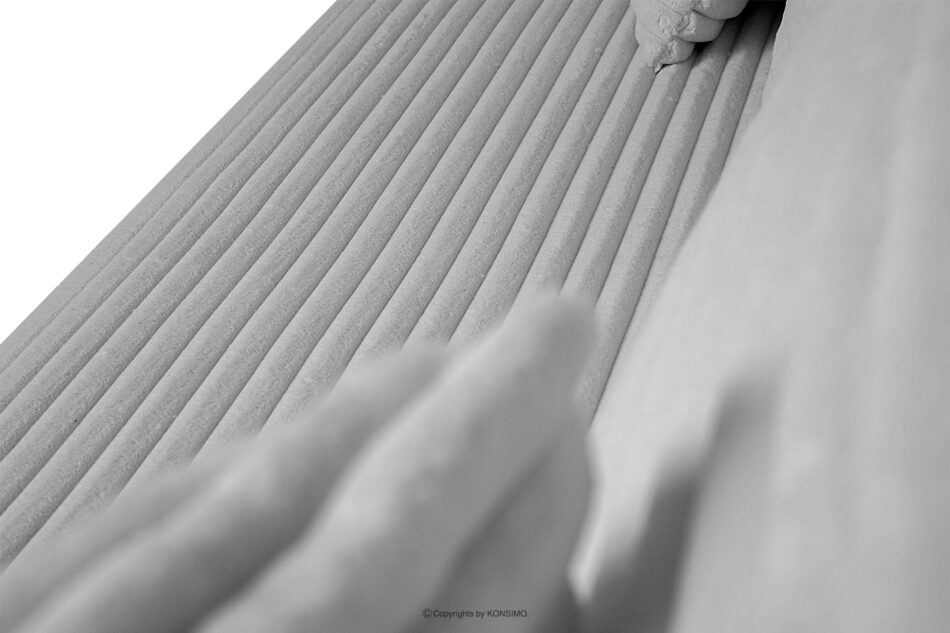 ELPHO Sofa 3 z funkcją spania w tkaninie sztruks jasny szary jasny szary - zdjęcie 7
