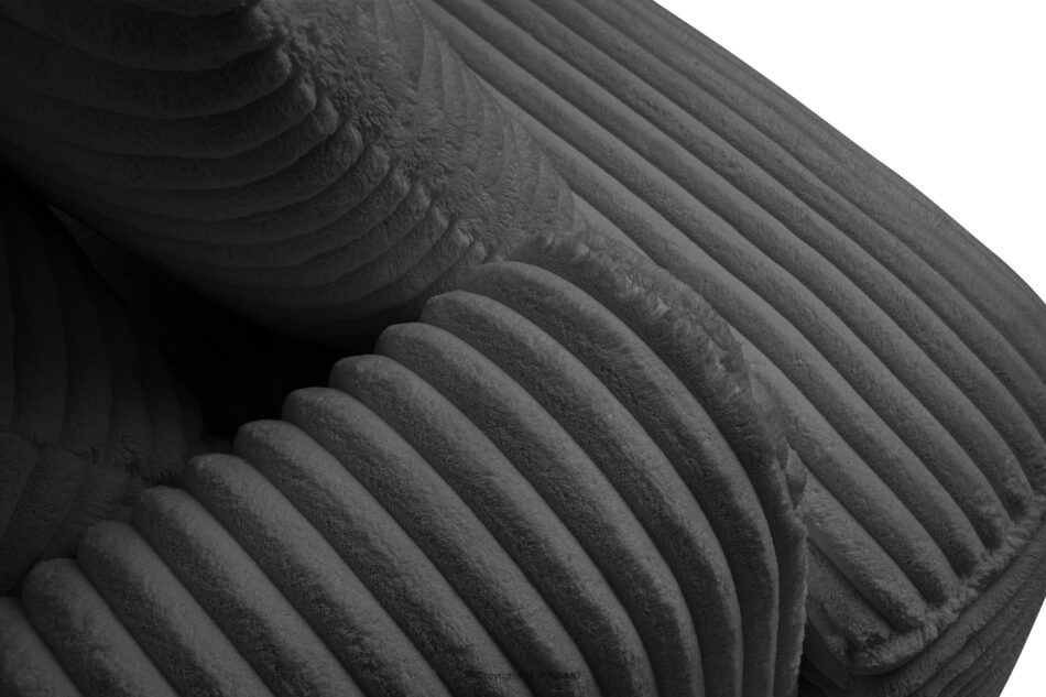 ELPHO Sofa 3 z funkcją spania w tkaninie sztruks ciemny szary ciemny szary - zdjęcie 5