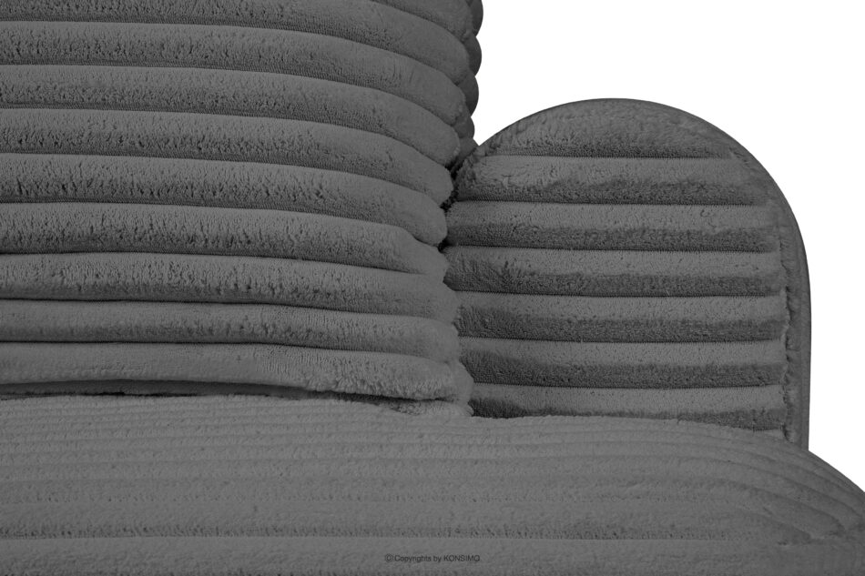 ELPHO Sofa 3 z funkcją spania w tkaninie sztruks ciemny szary ciemny szary - zdjęcie 6