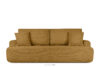 ELPHO Sofa 3 z funkcją spania w tkaninie sztruks żółty żółty - zdjęcie 1