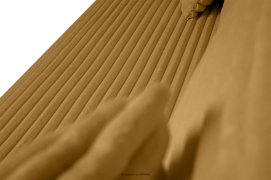ELPHO Sofa 3 z funkcją spania w tkaninie sztruks żółty żółty - zdjęcie 7