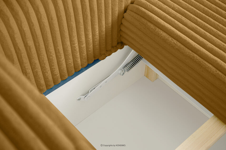 ELPHO Sofa 3 z funkcją spania w tkaninie sztruks żółty żółty - zdjęcie 9