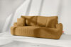 ELPHO Sofa 3 z funkcją spania w tkaninie sztruks żółty żółty - zdjęcie 2
