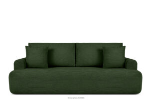 ELPHO, https://konsimo.pl/kolekcja/elpho/ Sofa trzyosobowa rozkładana w sztruksie zielony zielony - zdjęcie