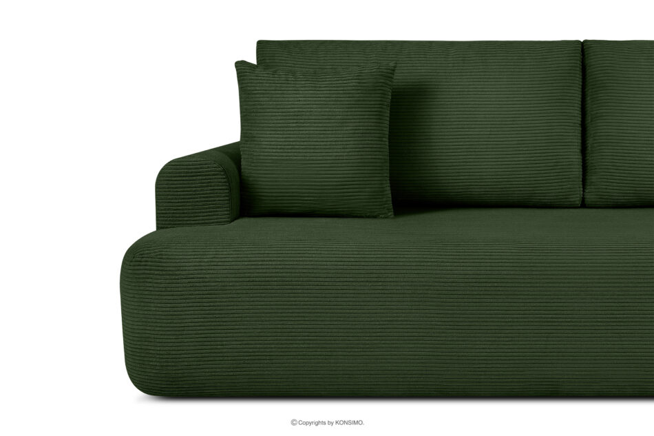 ELPHO Sofa trzyosobowa rozkładana w sztruksie zielony zielony - zdjęcie 5