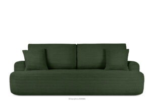 ELPHO, https://konsimo.pl/kolekcja/elpho/ Sofa 3 z funkcją spania w tkaninie sztruks ciemny zielony ciemny zielony - zdjęcie