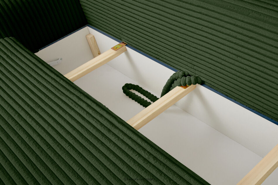 ELPHO Sofa 3 z funkcją spania w tkaninie sztruks ciemny zielony ciemny zielony - zdjęcie 8