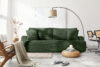 ELPHO Sofa 3 z funkcją spania w tkaninie sztruks ciemny zielony ciemny zielony - zdjęcie 11