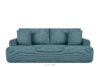 ELPHO Sofa trzyosobowa rozkładana w sztruksie niebieski niebieski - zdjęcie 1