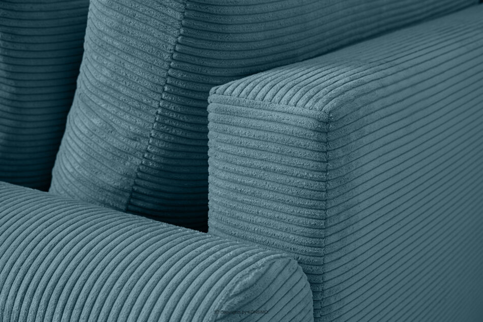 ELPHO Sofa trzyosobowa rozkładana w sztruksie niebieski niebieski - zdjęcie 7