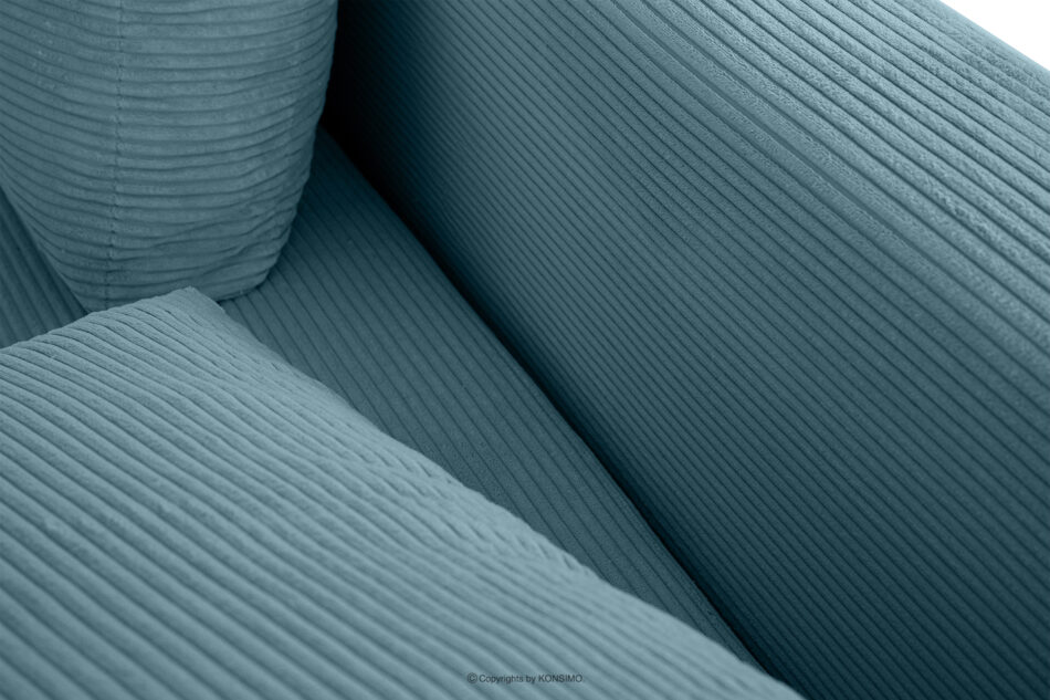 ELPHO Sofa trzyosobowa rozkładana w sztruksie niebieski niebieski - zdjęcie 12