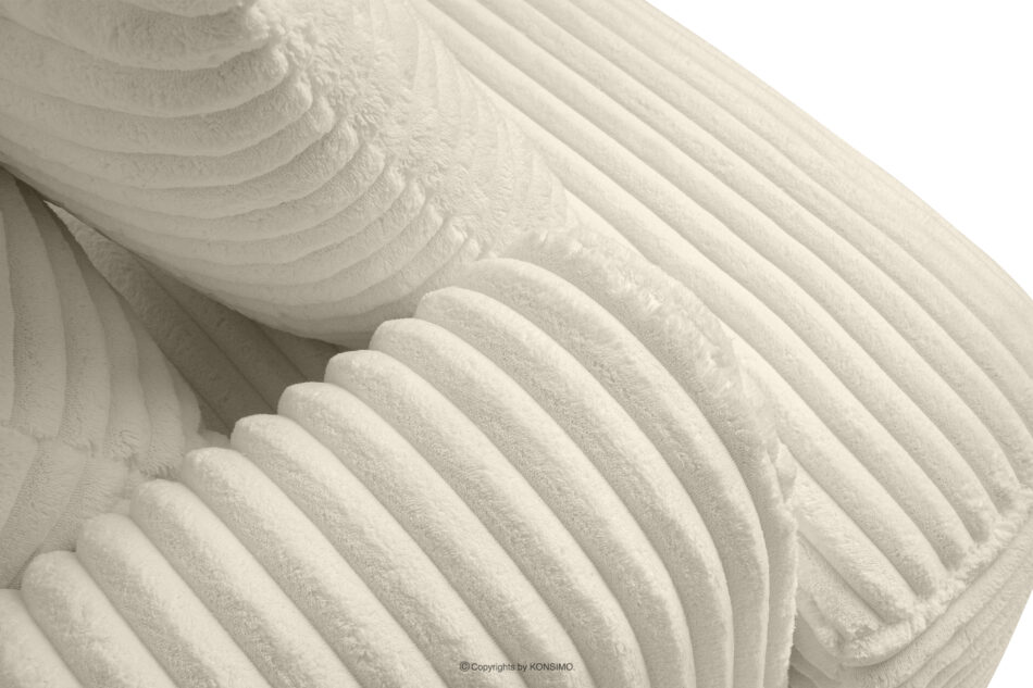 ELPHO Sofa 3 z funkcją spania w tkaninie sztruks kremowy kremowy - zdjęcie 5