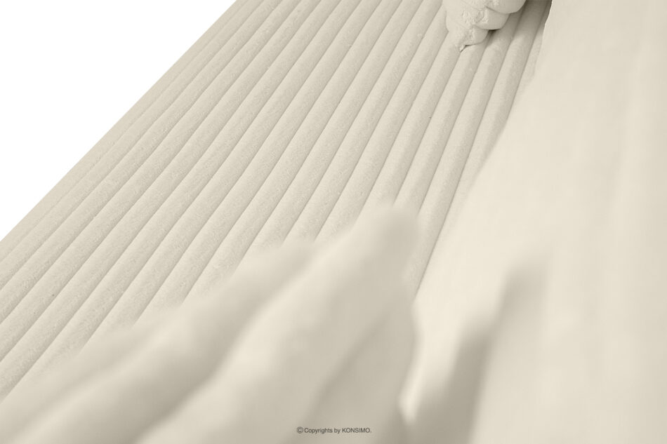 ELPHO Sofa 3 z funkcją spania w tkaninie sztruks kremowy kremowy - zdjęcie 7