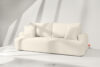 ELPHO Sofa 3 z funkcją spania w tkaninie sztruks kremowy kremowy - zdjęcie 2