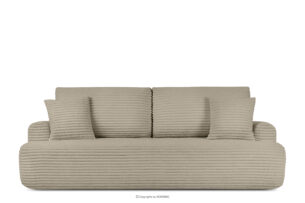 ELPHO, https://konsimo.pl/kolekcja/elpho/ Sofa 3 z funkcją spania w tkaninie sztruks beżowy beżowy - zdjęcie