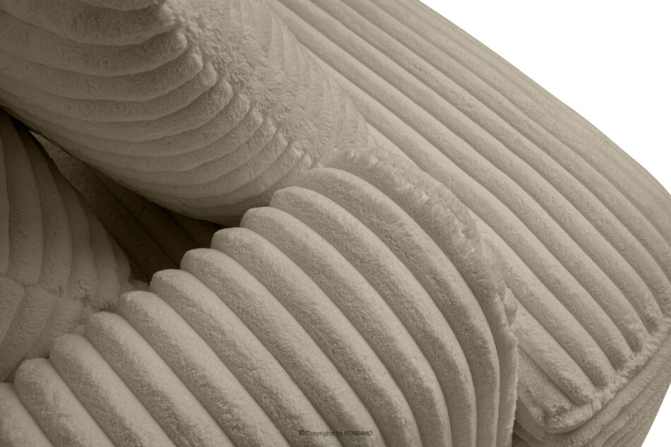 ELPHO Sofa 3 z funkcją spania w tkaninie sztruks beżowy beżowy - zdjęcie 5