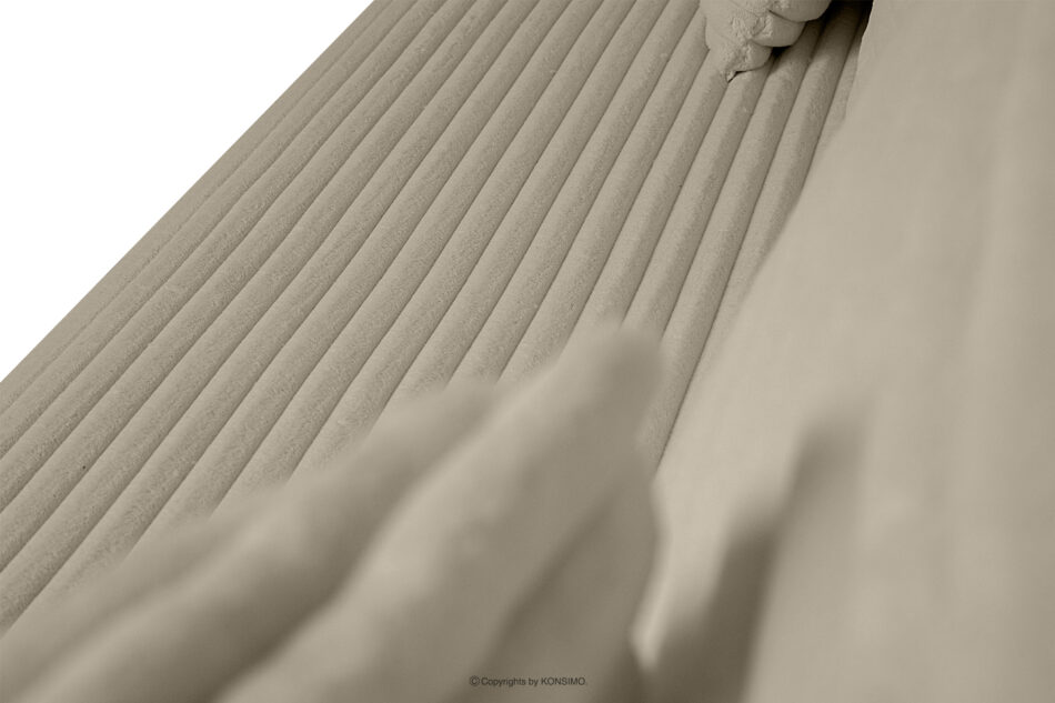 ELPHO Sofa 3 z funkcją spania w tkaninie sztruks beżowy beżowy - zdjęcie 7