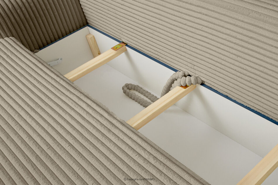 ELPHO Sofa 3 z funkcją spania w tkaninie sztruks beżowy beżowy - zdjęcie 8