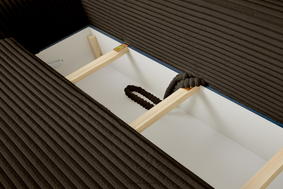 ELPHO Sofa 3 z funkcją spania w tkaninie sztruks brązowy brązowy - zdjęcie 8