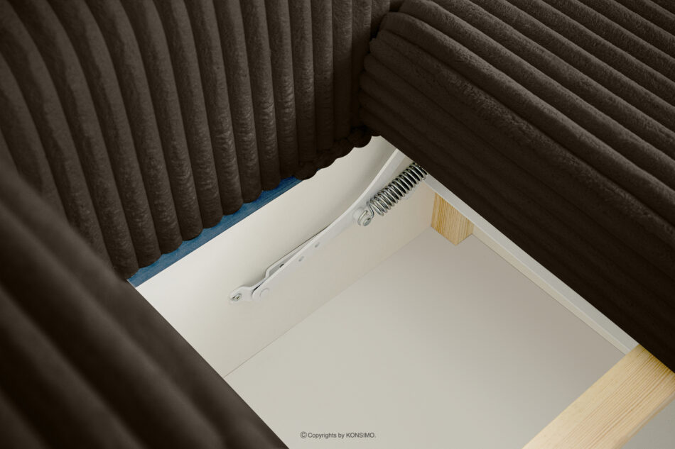ELPHO Sofa 3 z funkcją spania w tkaninie sztruks brązowy brązowy - zdjęcie 9