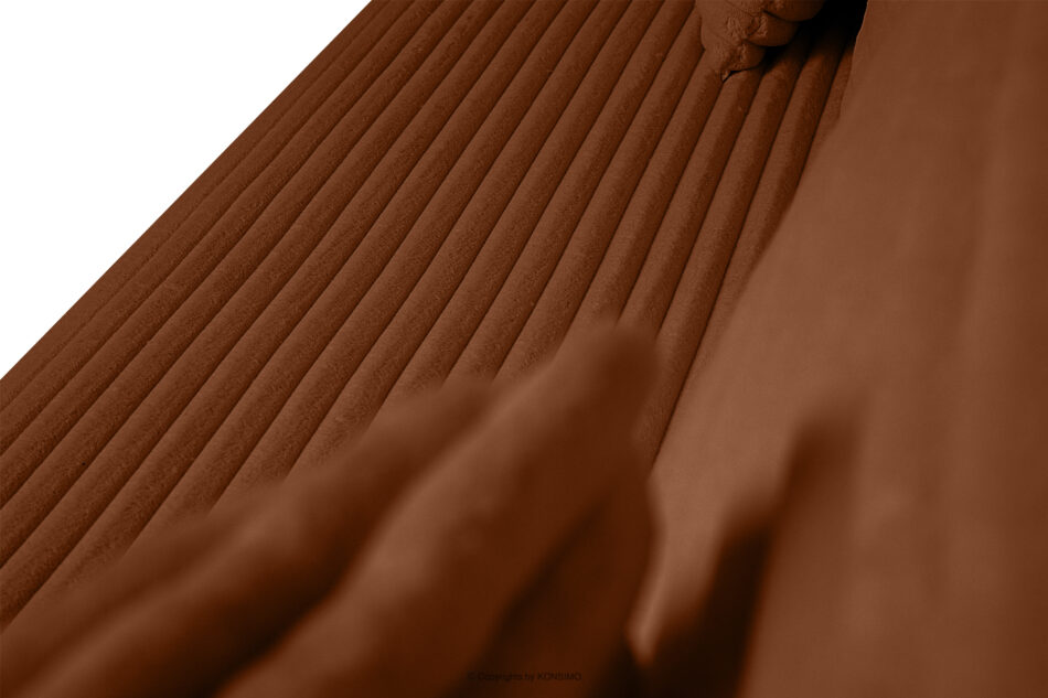 ELPHO Sofa 3 z funkcją spania w tkaninie sztruks rudy rudy - zdjęcie 7