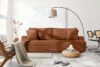 ELPHO Sofa 3 z funkcją spania w tkaninie sztruks rudy rudy - zdjęcie 11
