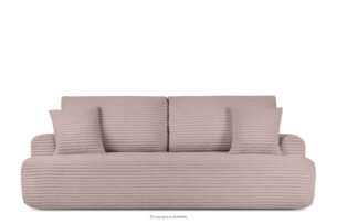 ELPHO, https://konsimo.pl/kolekcja/elpho/ Sofa 3 z funkcją spania w tkaninie sztruks różowy różowy - zdjęcie