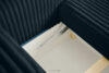 ELPHO Sofa 3 z funkcją spania w tkaninie sztruks granatowy granatowy - zdjęcie 10
