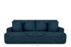 ELPHO Sofa trzyosobowa rozkładana w sztruksie ciemny niebieski ciemny niebieski - zdjęcie 1