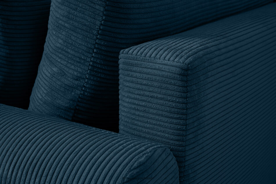 ELPHO Sofa trzyosobowa rozkładana w sztruksie ciemny niebieski ciemny niebieski - zdjęcie 7