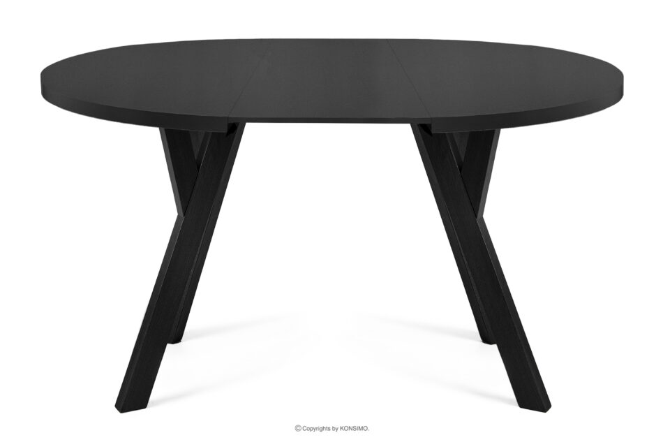 INDAGA Rozkładany okrągły stół 100-140 czarny matowy drewno bukowe czarny matowy - zdjęcie 2
